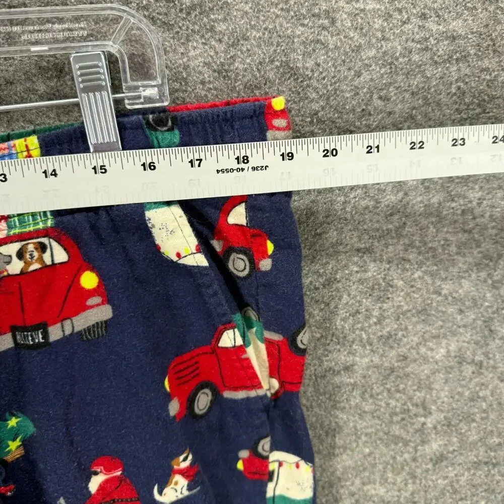 Old Navy Pajama Pants Boys XL Blue Car Print Drawstring Cotton Flannel Sleepwear